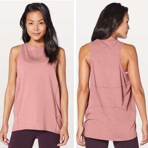 Lululemon Back In Action Tank Pima Cotton In Quicksand Size 4